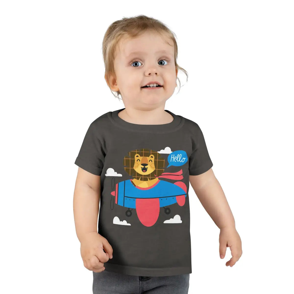 Adorable Toddler T-Shirt with Airplane and Lion Design Cute Kids Tee - clothes - Pilot gifts - WWII warbird t-shirt