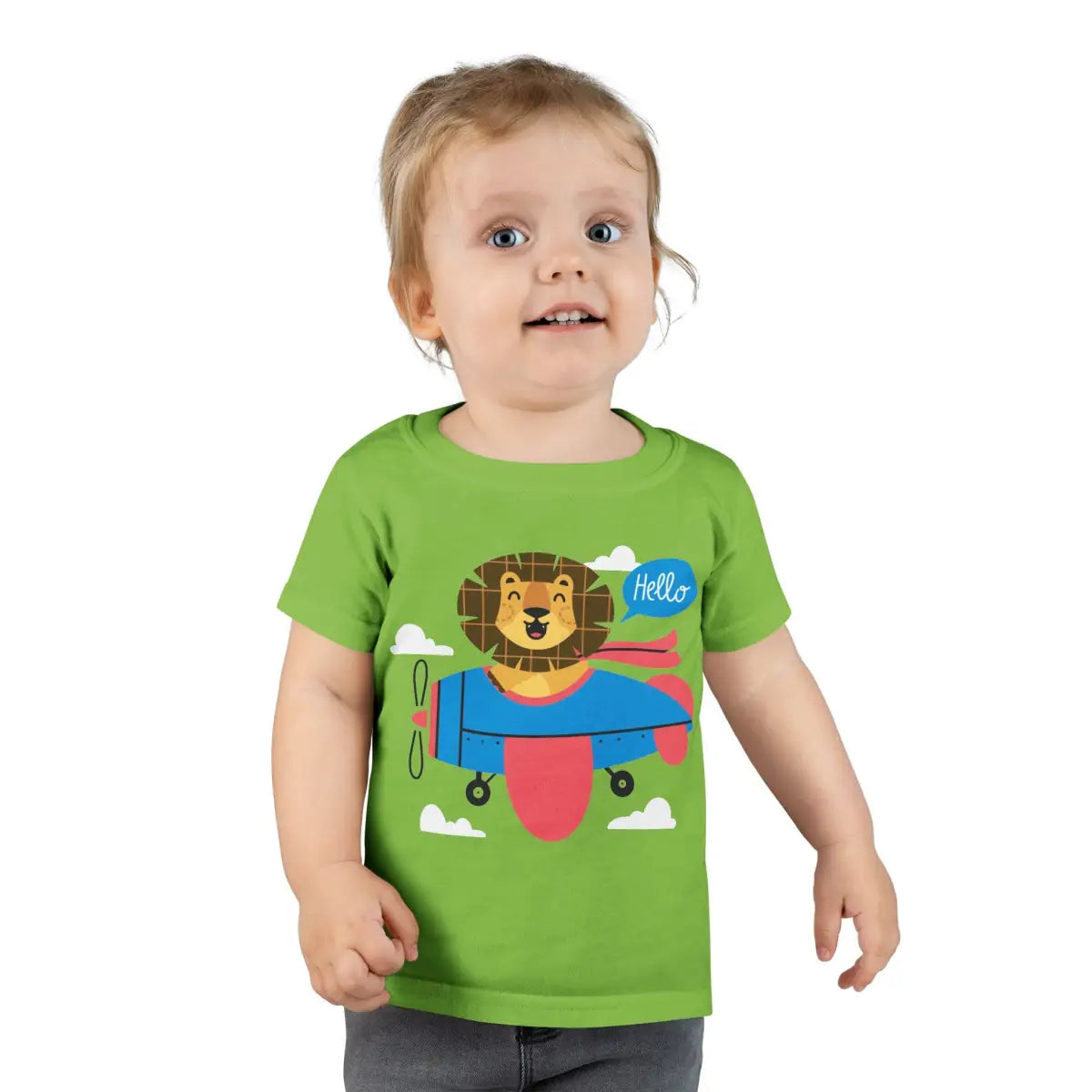 Adorable Toddler T-Shirt with Airplane and Lion Design Cute Kids Tee - clothes - Pilot gifts - WWII warbird t-shirt