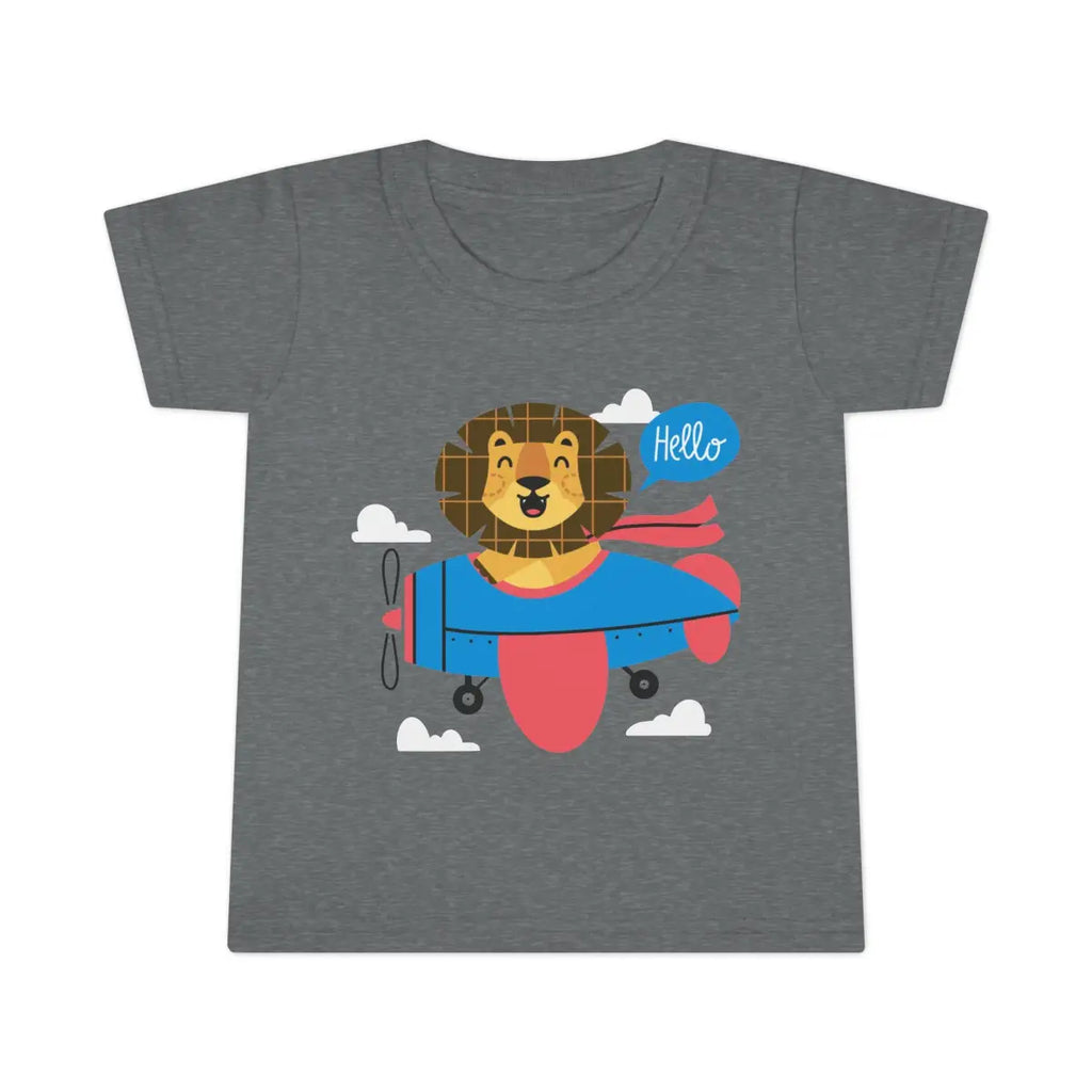 Adorable Toddler T-Shirt with Airplane and Lion Design Cute Kids Tee - clothes - Pilot gifts - WWII warbird t-shirt