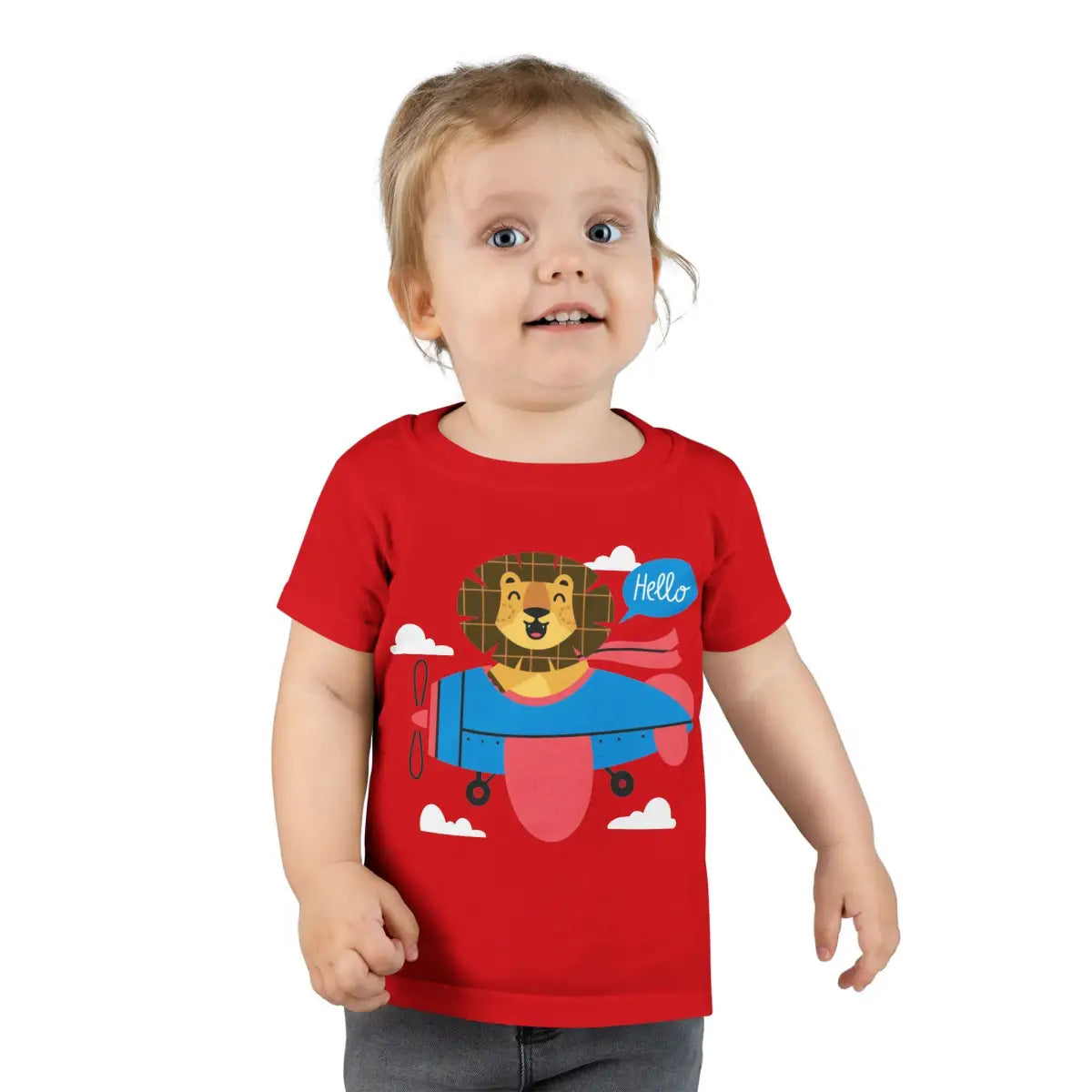 Adorable Toddler T-Shirt with Airplane and Lion Design Cute Kids Tee - clothes - Pilot gifts - WWII warbird t-shirt