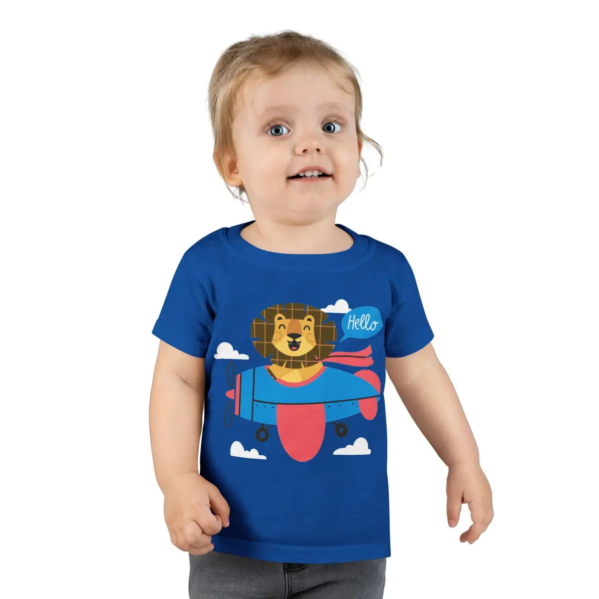 Adorable Toddler T-Shirt with Airplane and Lion Design Cute Kids Tee - clothes - Pilot gifts - WWII warbird t-shirt