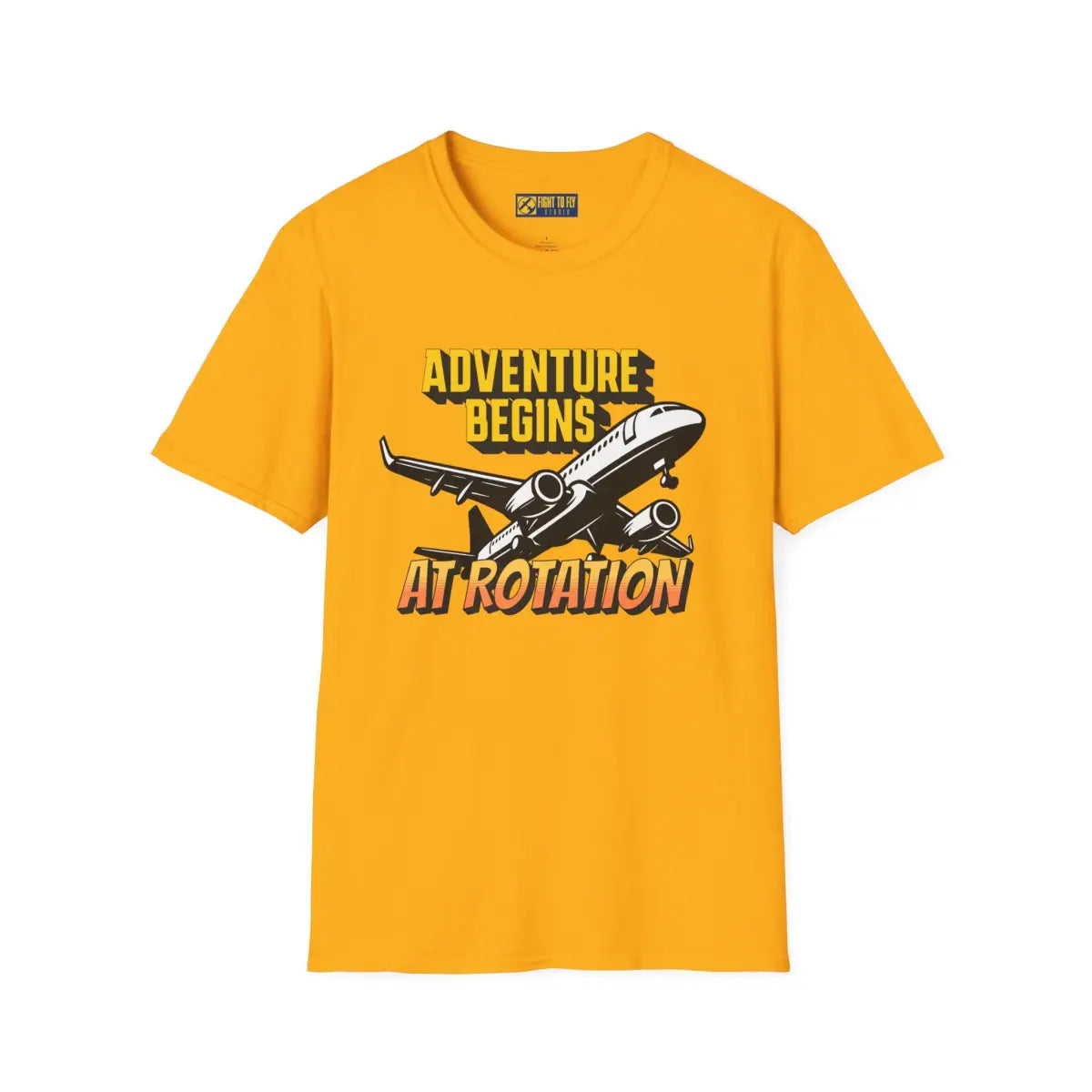 Adventure Begins At Rotation - Tee - T-Shirt - Gifts for pilots - Aviation apparel