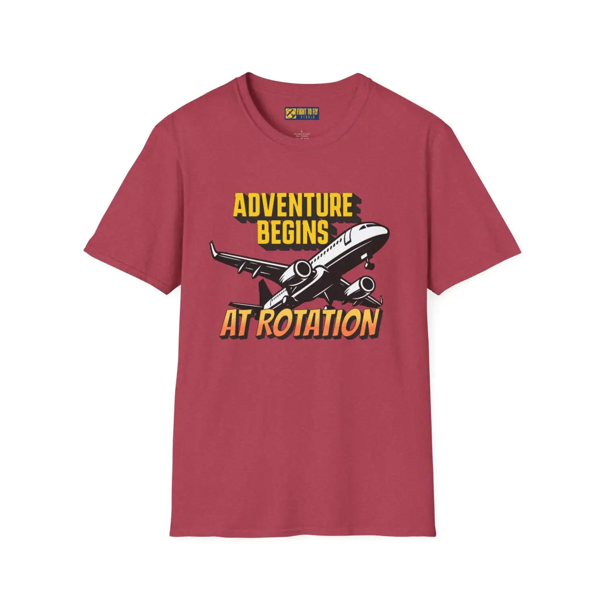 Adventure Begins At Rotation - Tee - T-Shirt - Gifts for pilots - Aviation apparel