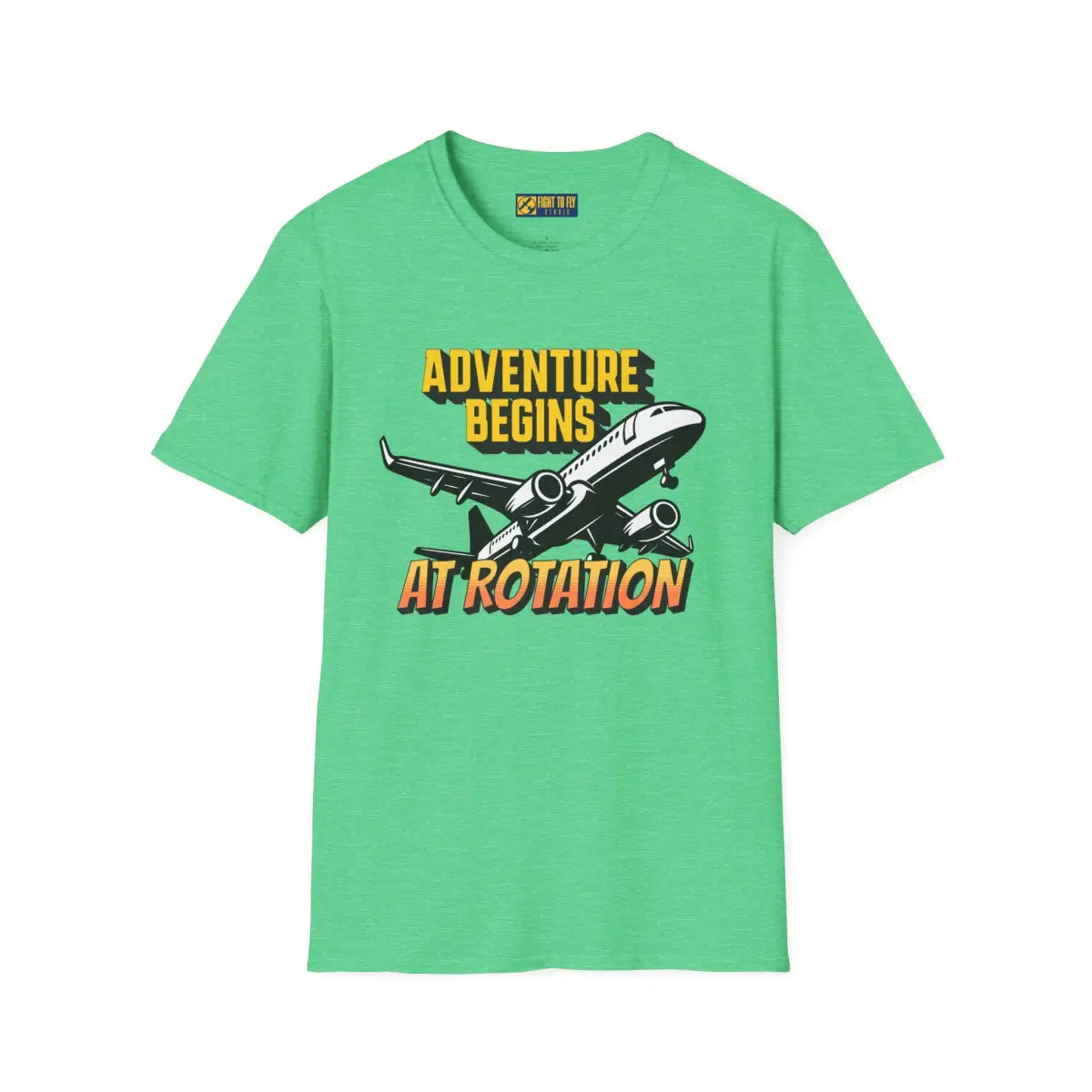 Adventure Begins At Rotation - Tee - T-Shirt - Gifts for pilots - Aviation apparel