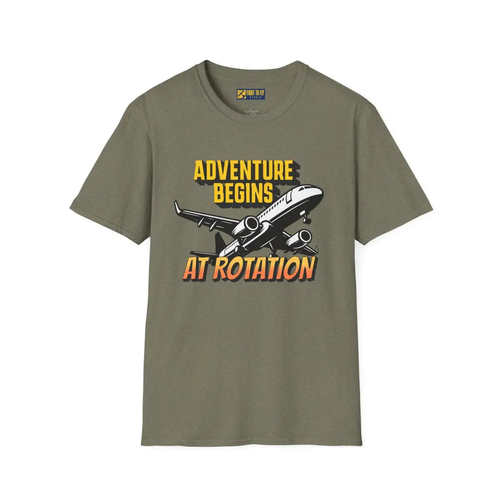 Adventure Begins At Rotation - Tee - T-Shirt - Pilot gifts - WWII warbird t-shirt