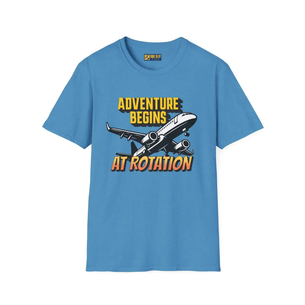 Adventure Begins At Rotation - Tee - T-Shirt - Gifts for pilots - Aviation apparel