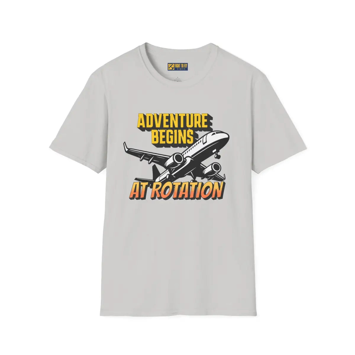 Adventure Begins At Rotation - Tee - T-Shirt - Gifts for pilots - Aviation apparel