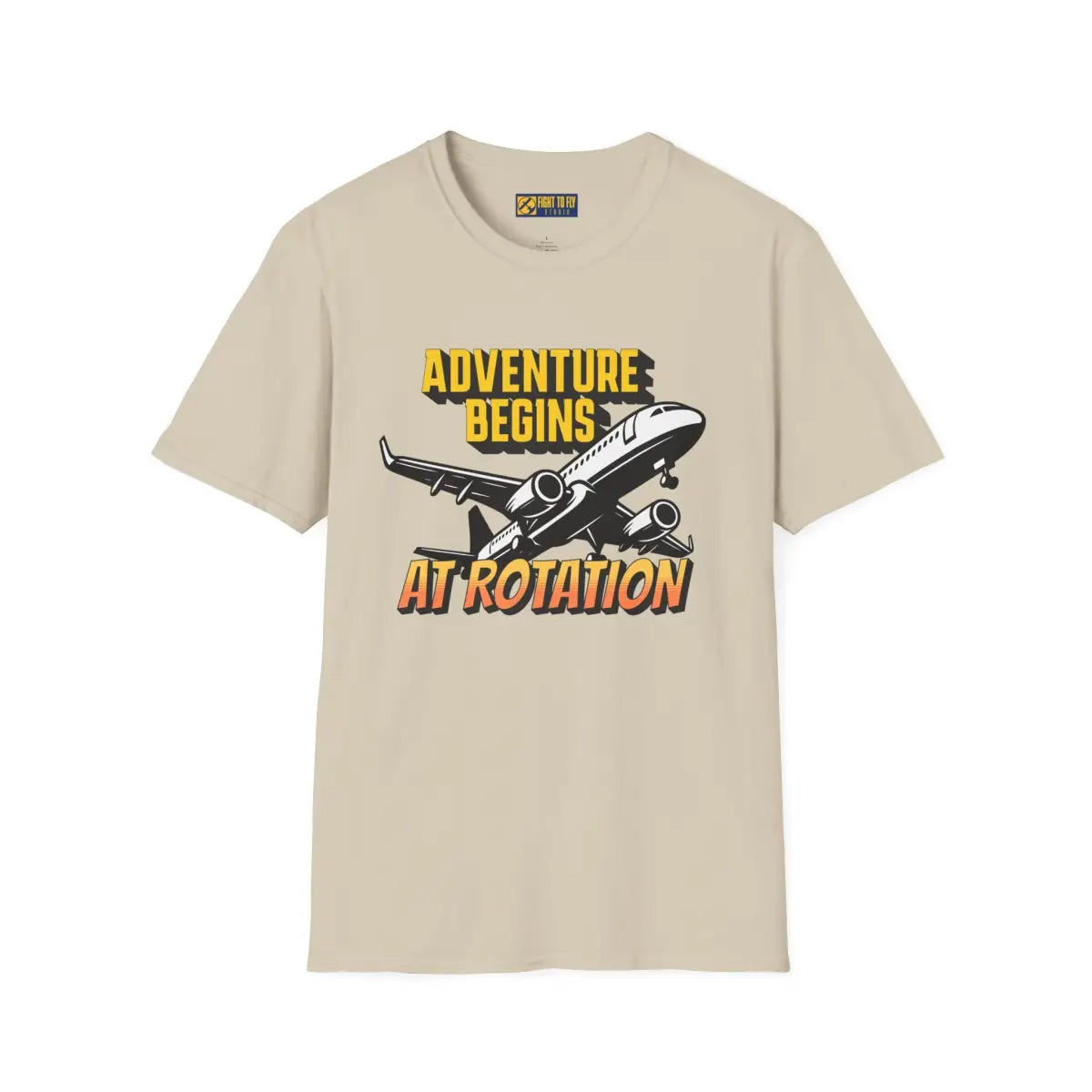 Adventure Begins At Rotation - Tee - T-Shirt - Gifts for pilots - Aviation apparel
