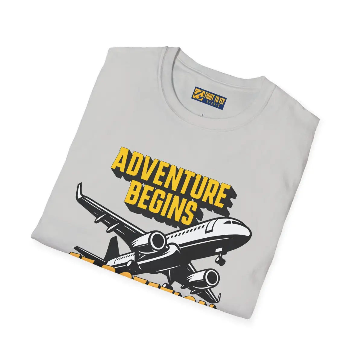 Adventure Begins At Rotation - Tee - T-Shirt - Gifts for pilots - Aviation apparel