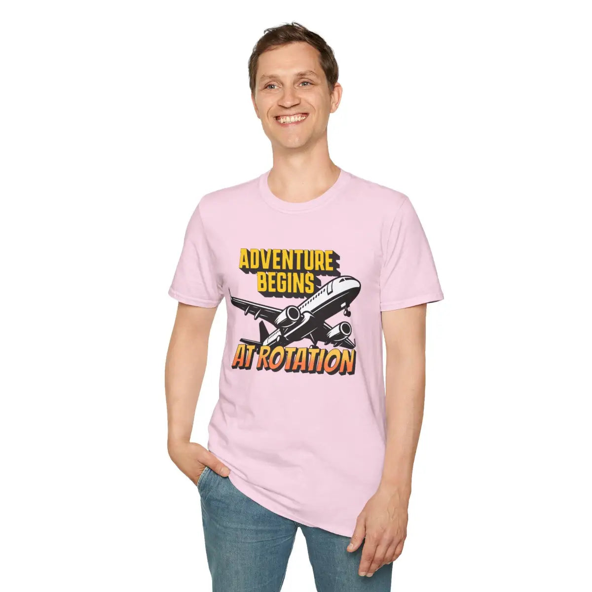 Adventure Begins At Rotation - Tee - T-Shirt - Gifts for pilots - Aviation apparel