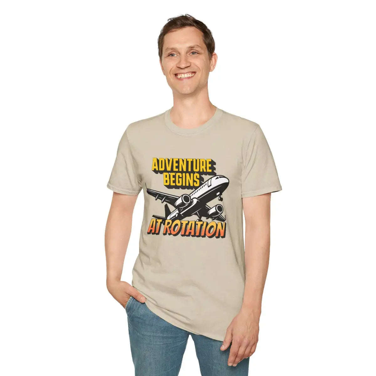 Adventure Begins At Rotation - Tee - T-Shirt - Pilot gifts - WWII warbird t-shirt