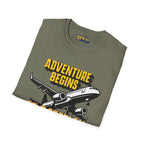 Adventure Begins At Rotation - Tee - T-Shirt - Pilot gifts - WWII warbird t-shirt