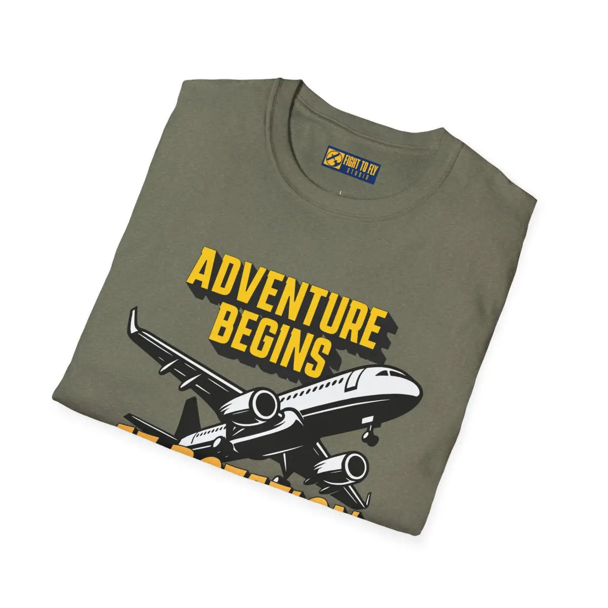 Adventure Begins At Rotation - Tee - T-Shirt - Gifts for pilots - Aviation apparel