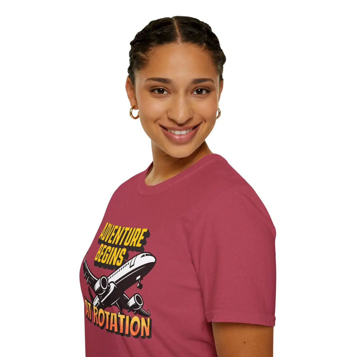 Adventure Begins At Rotation - Tee - T-Shirt - Gifts for pilots - Aviation apparel