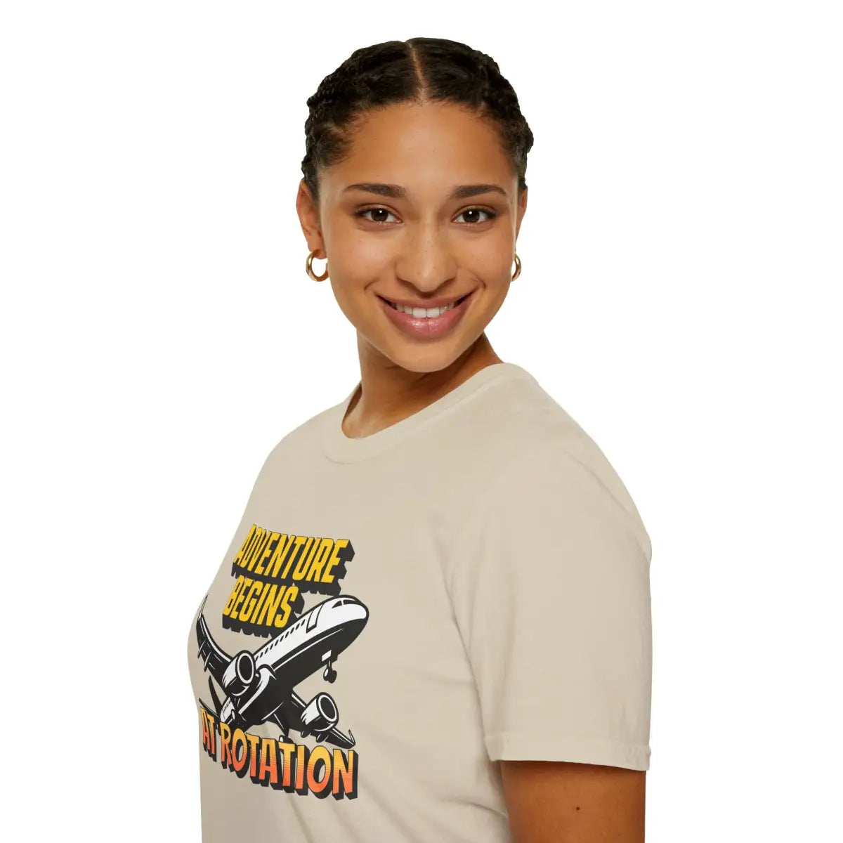 Adventure Begins At Rotation - Tee - T-Shirt - Gifts for pilots - Aviation apparel