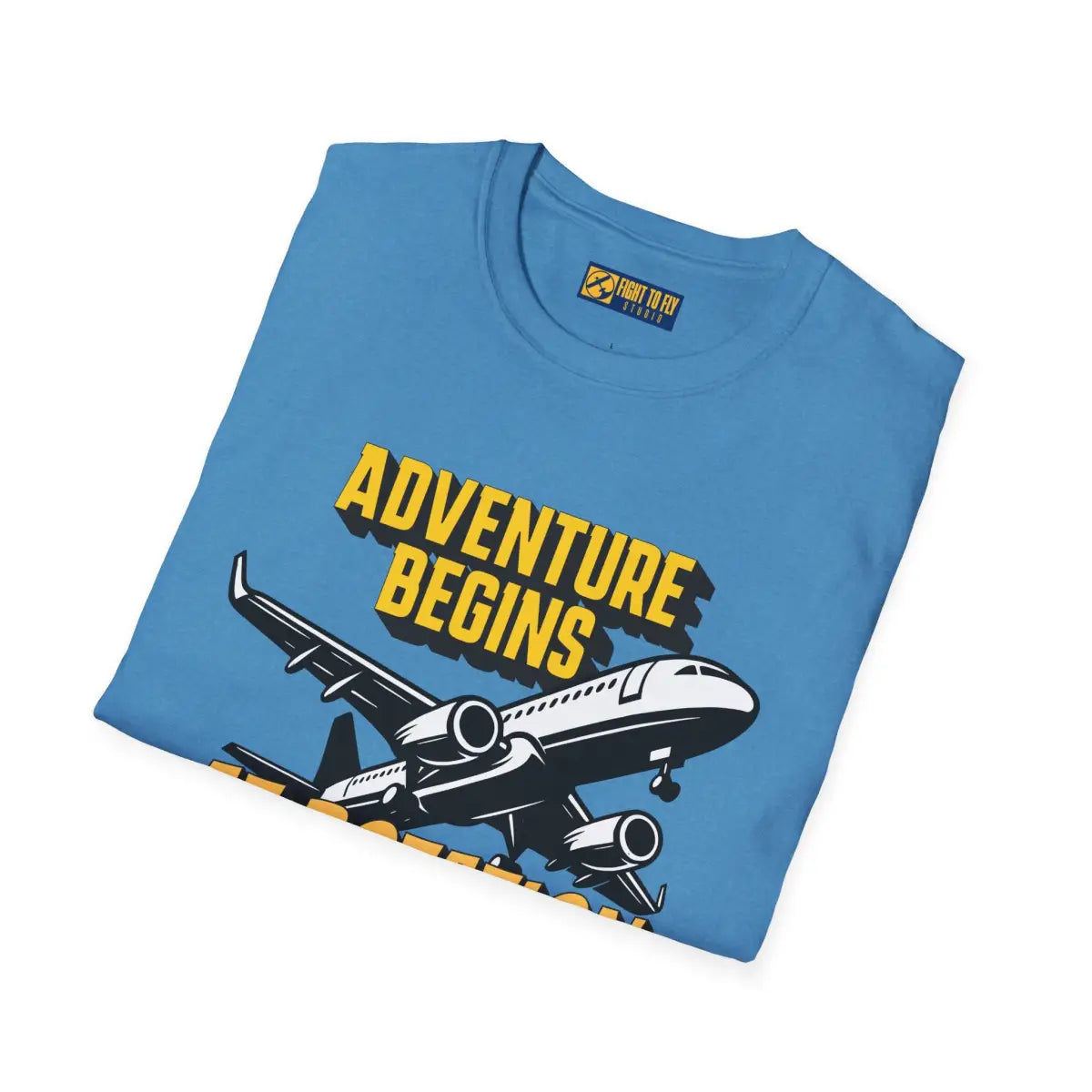 Adventure Begins At Rotation - Tee - T-Shirt - Gifts for pilots - Aviation apparel