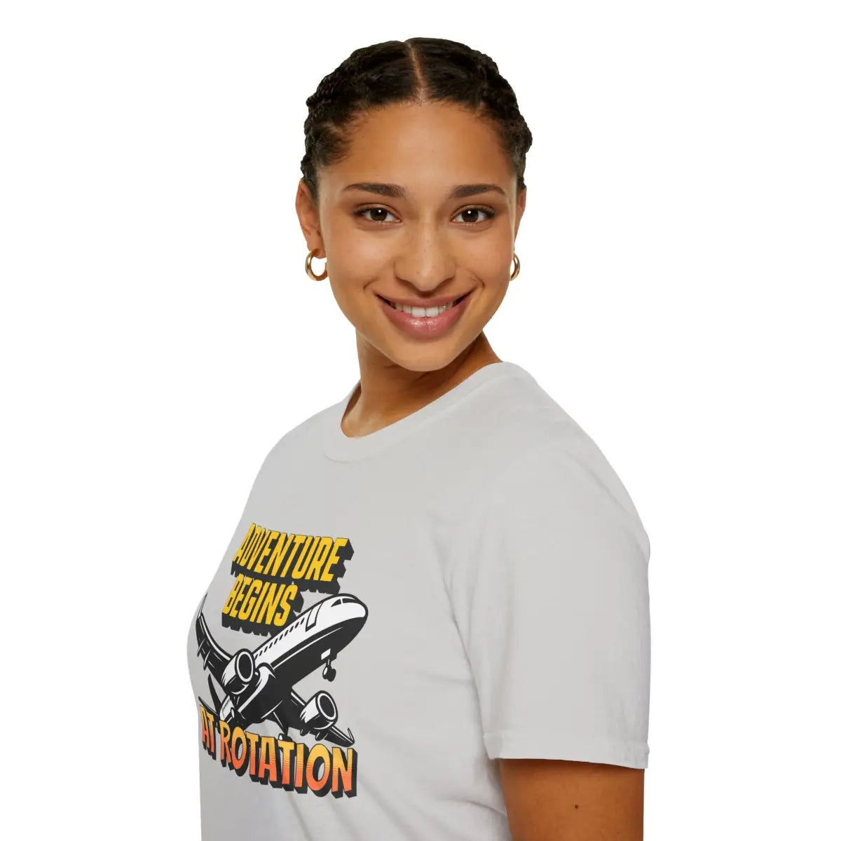 Adventure Begins At Rotation - Tee - T-Shirt - Gifts for pilots - Aviation apparel