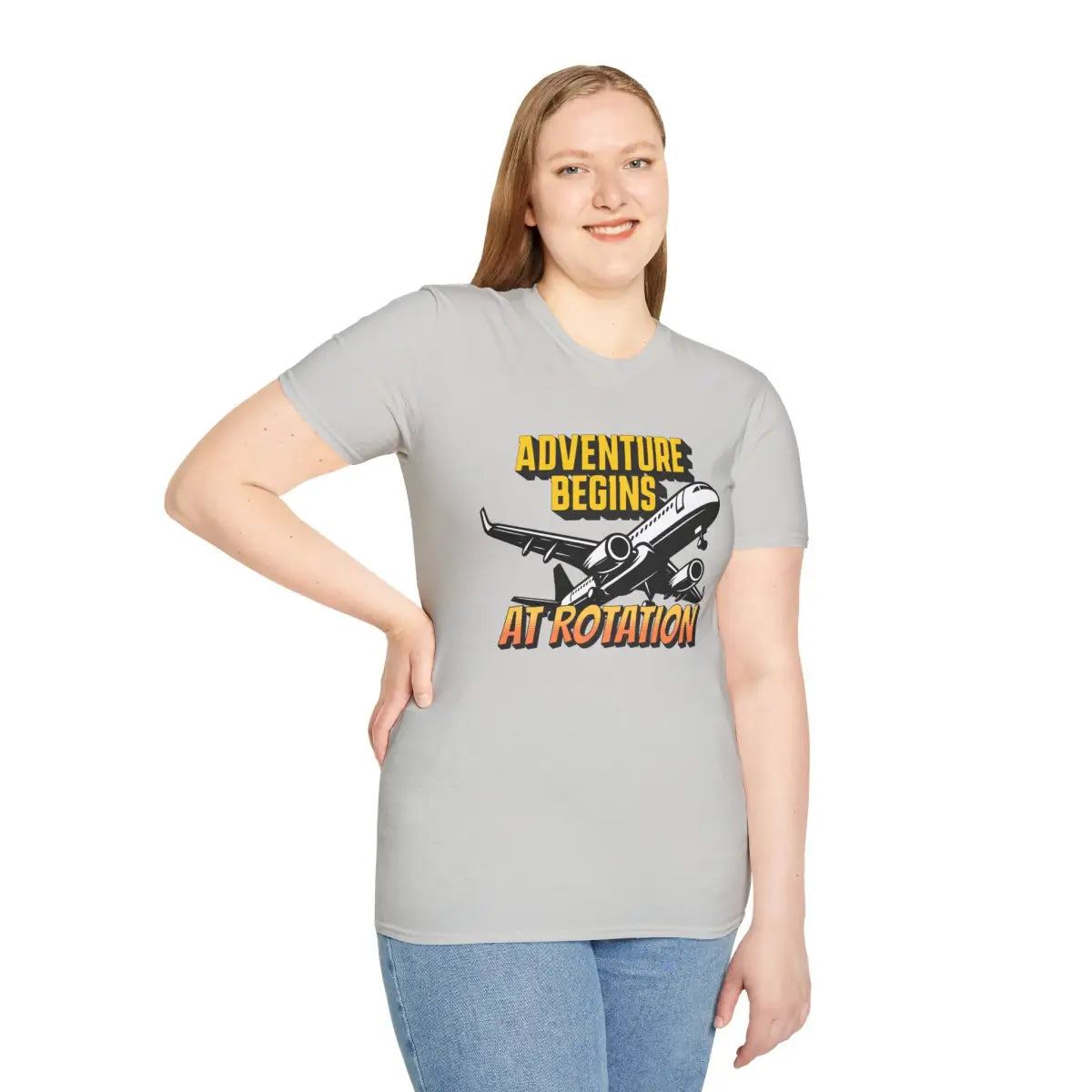 Adventure Begins At Rotation - Tee - T-Shirt - Gifts for pilots - Aviation apparel