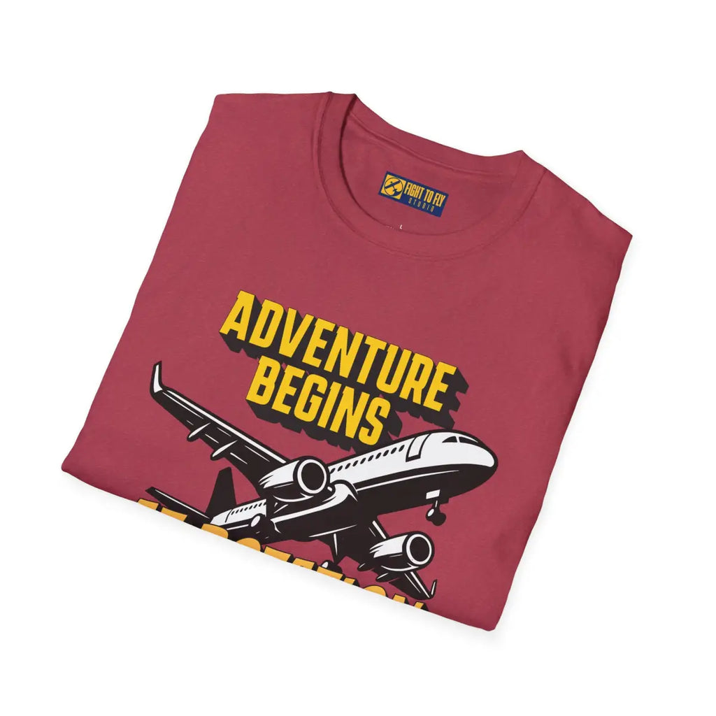 Adventure Begins At Rotation - Tee - T-Shirt - Gifts for pilots - Aviation apparel