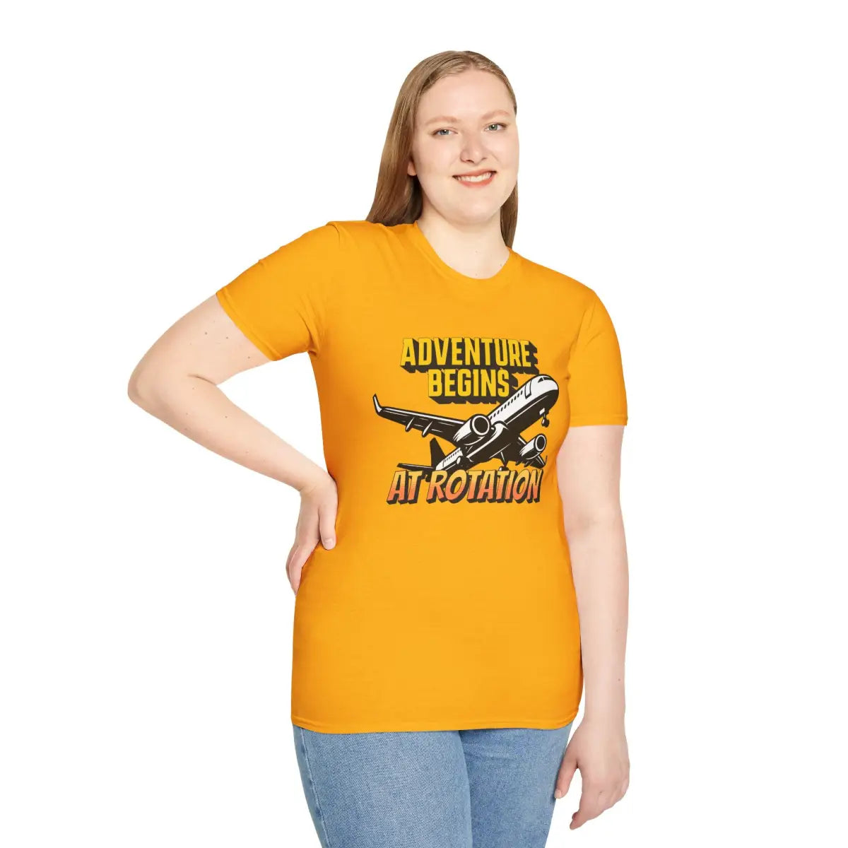 Adventure Begins At Rotation - Tee - T-Shirt - Gifts for pilots - Aviation apparel