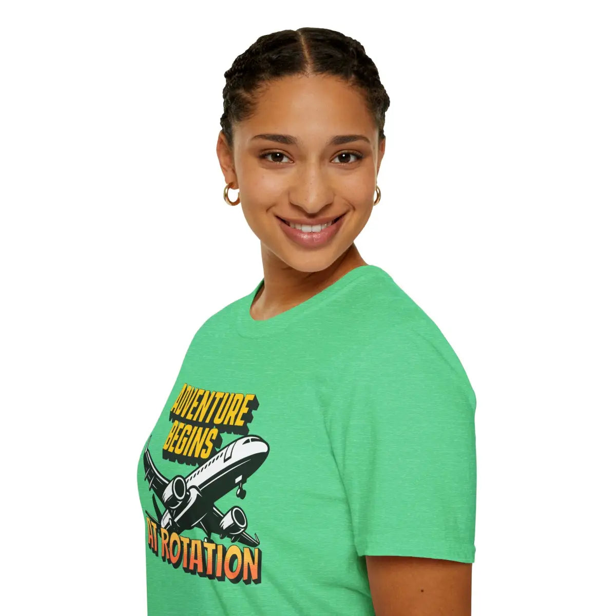 Adventure Begins At Rotation - Tee - T-Shirt - Gifts for pilots - Aviation apparel