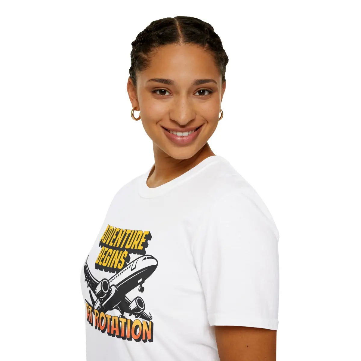 Adventure Begins At Rotation - Tee - T-Shirt - Gifts for pilots - Aviation apparel