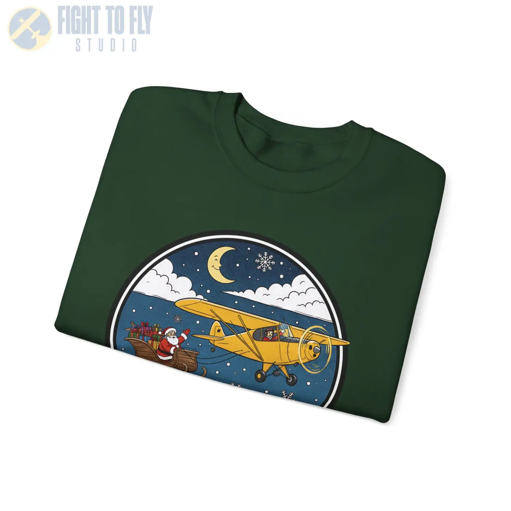 Aeronca Champ Pulling Santa’s Sleigh – Holiday Sweater - Sweatshirt - Pilot gifts - WWII warbird t-shirt