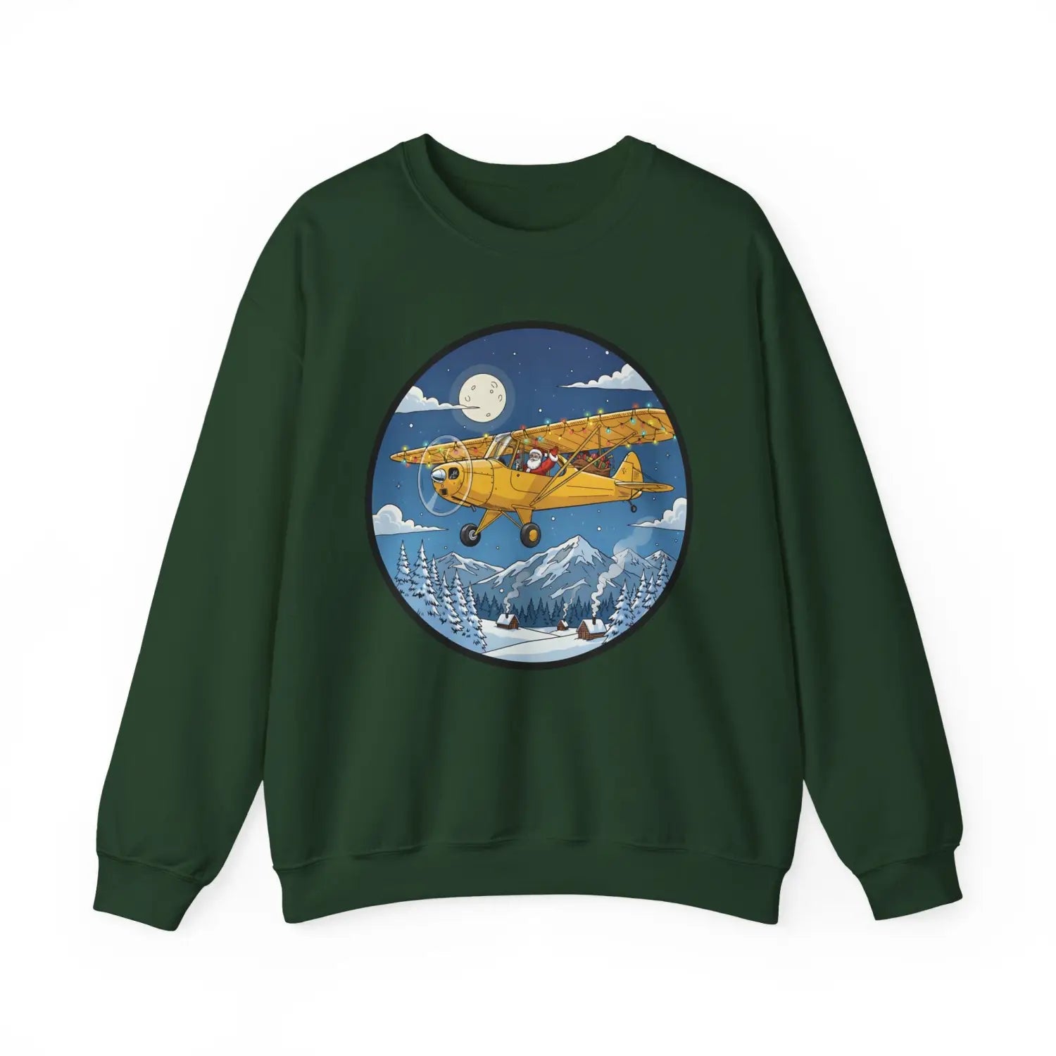 Aeronca Champ with Santa at the Controls – Holiday Sweater - Sweatshirt - Pilot gifts - WWII warbird t-shirt