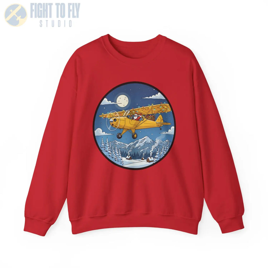 Aeronca Champ with Santa at the Controls – Holiday Sweater - Sweatshirt - Pilot gifts - WWII warbird t-shirt