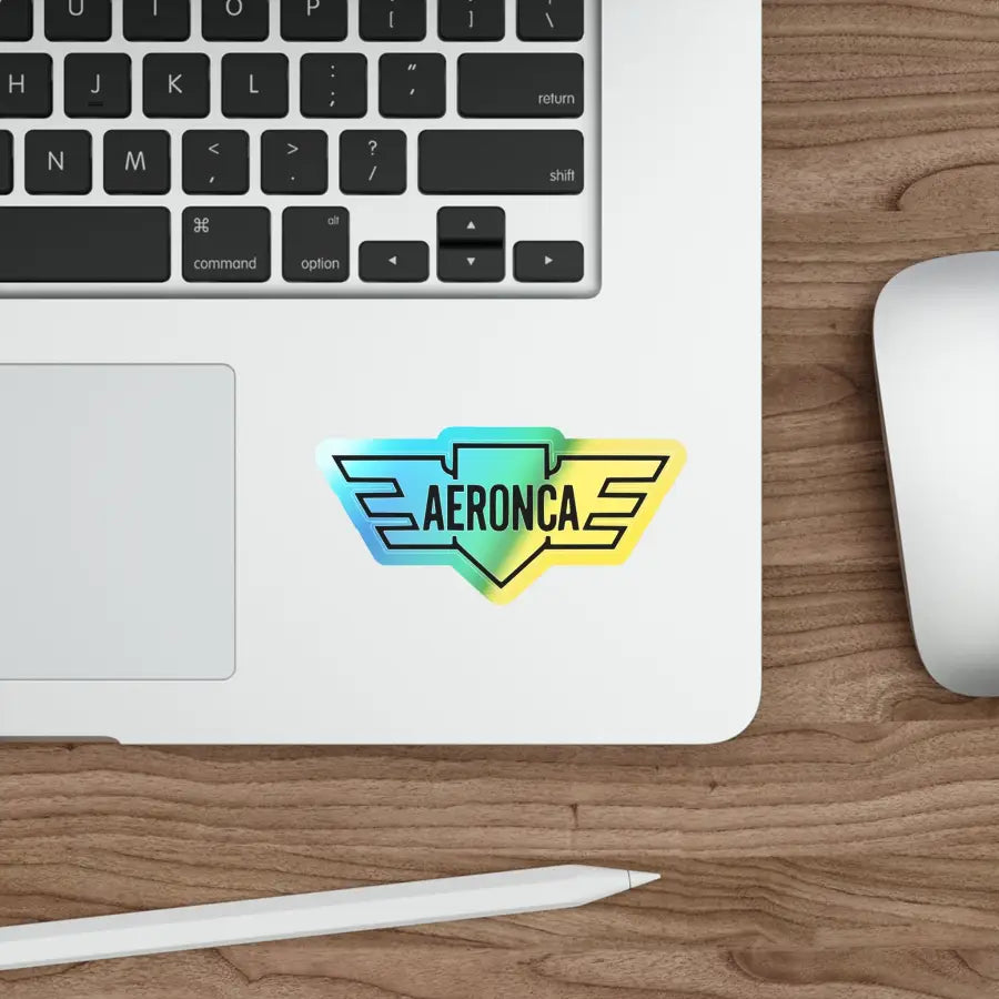 Aeronca Logo - Holographic Die-Cut Stickers - Paper products - Pilot gifts - WWII warbird t-shirt