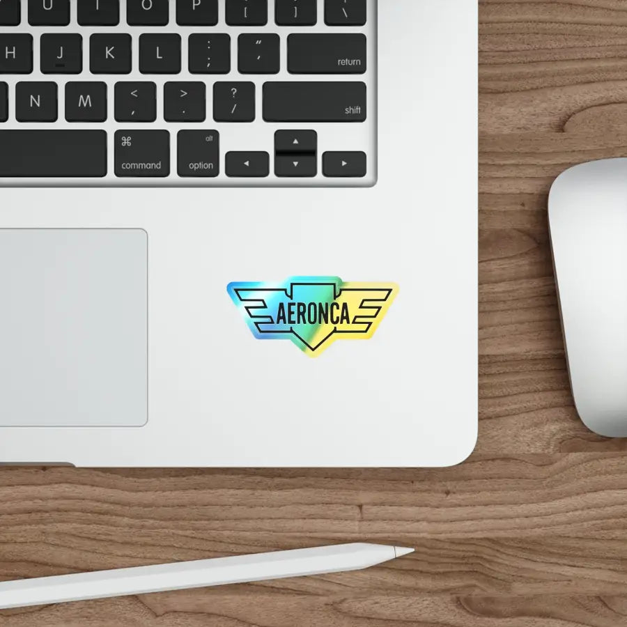 Aeronca Logo - Holographic Die-Cut Stickers - Paper products - Pilot gifts - WWII warbird t-shirt
