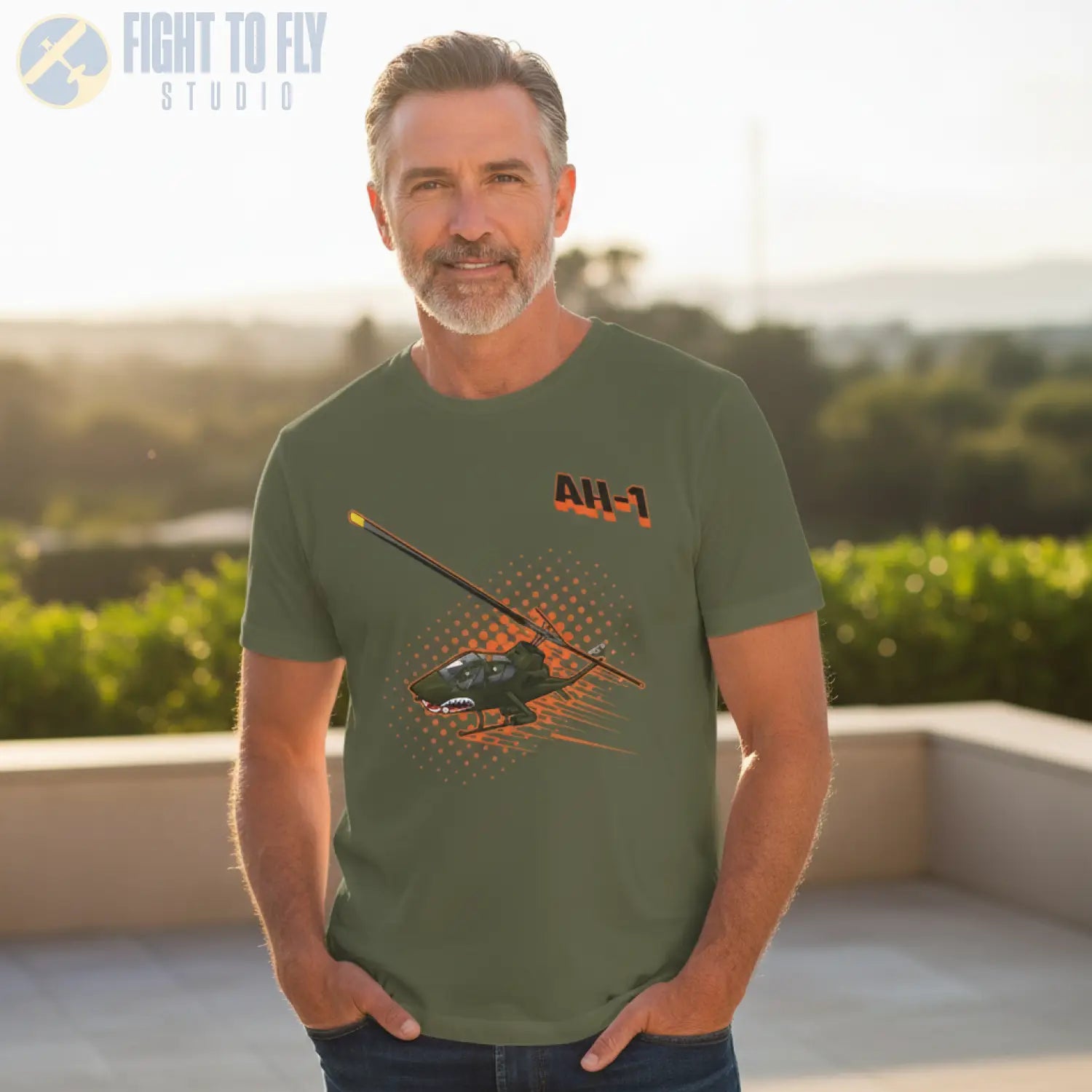 AH-1 Cobra Comic Style T-Shirt - Pilot gifts - WWII warbird t-shirt