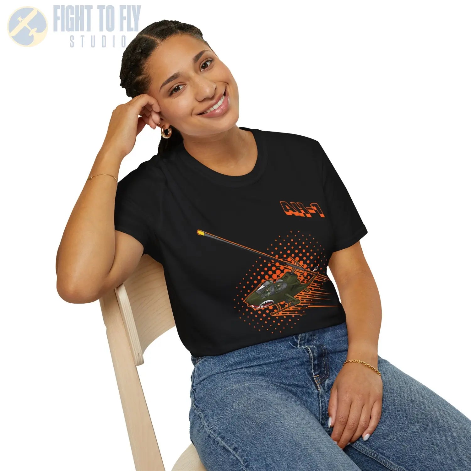 AH-1 Cobra Comic Style T-Shirt - Pilot gifts - WWII warbird t-shirt