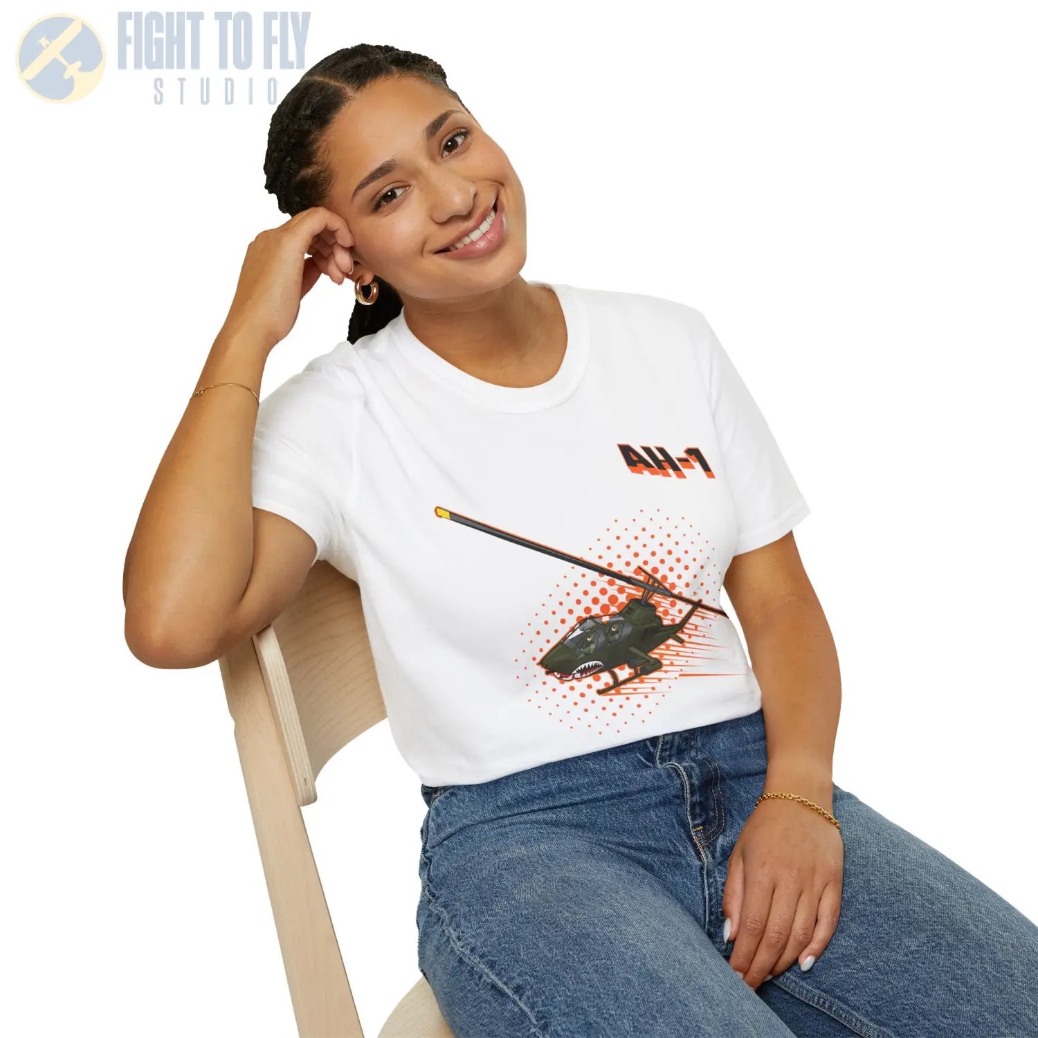AH-1 Cobra Comic Style T-Shirt - Pilot gifts - WWII warbird t-shirt