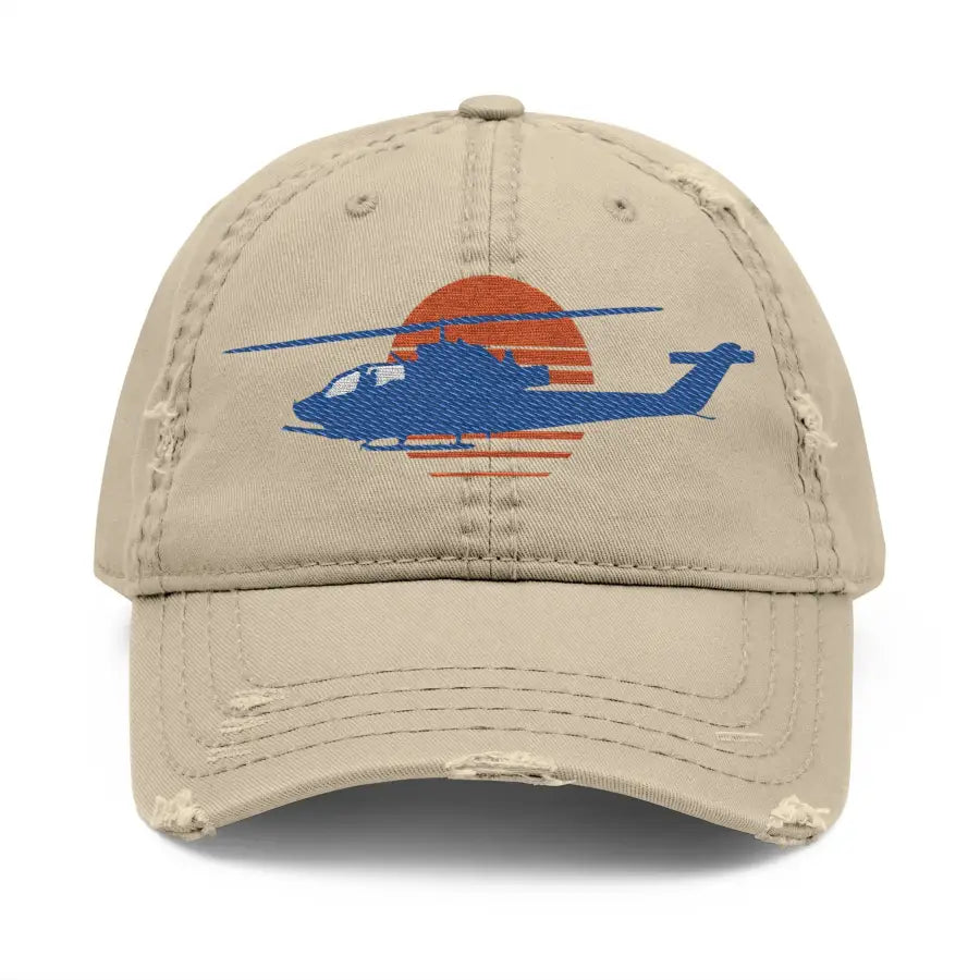 AH-1 Cobra Distressed Hat (Embroidery) - Hats - Pilot gifts - WWII warbird t-shirt