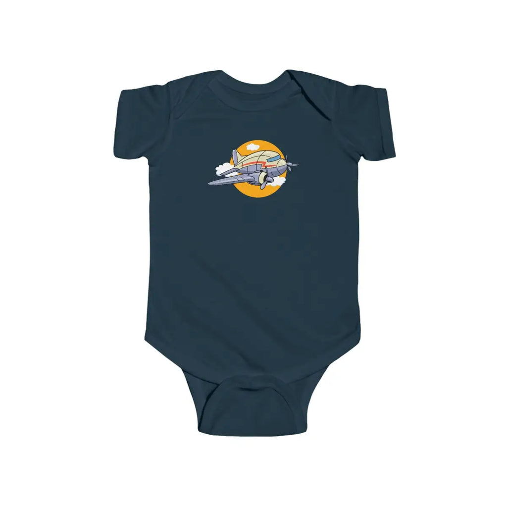 Airplane Adventure Infant Bodysuit DC-3 - Kids clothes - Pilot gifts - WWII warbird t-shirt