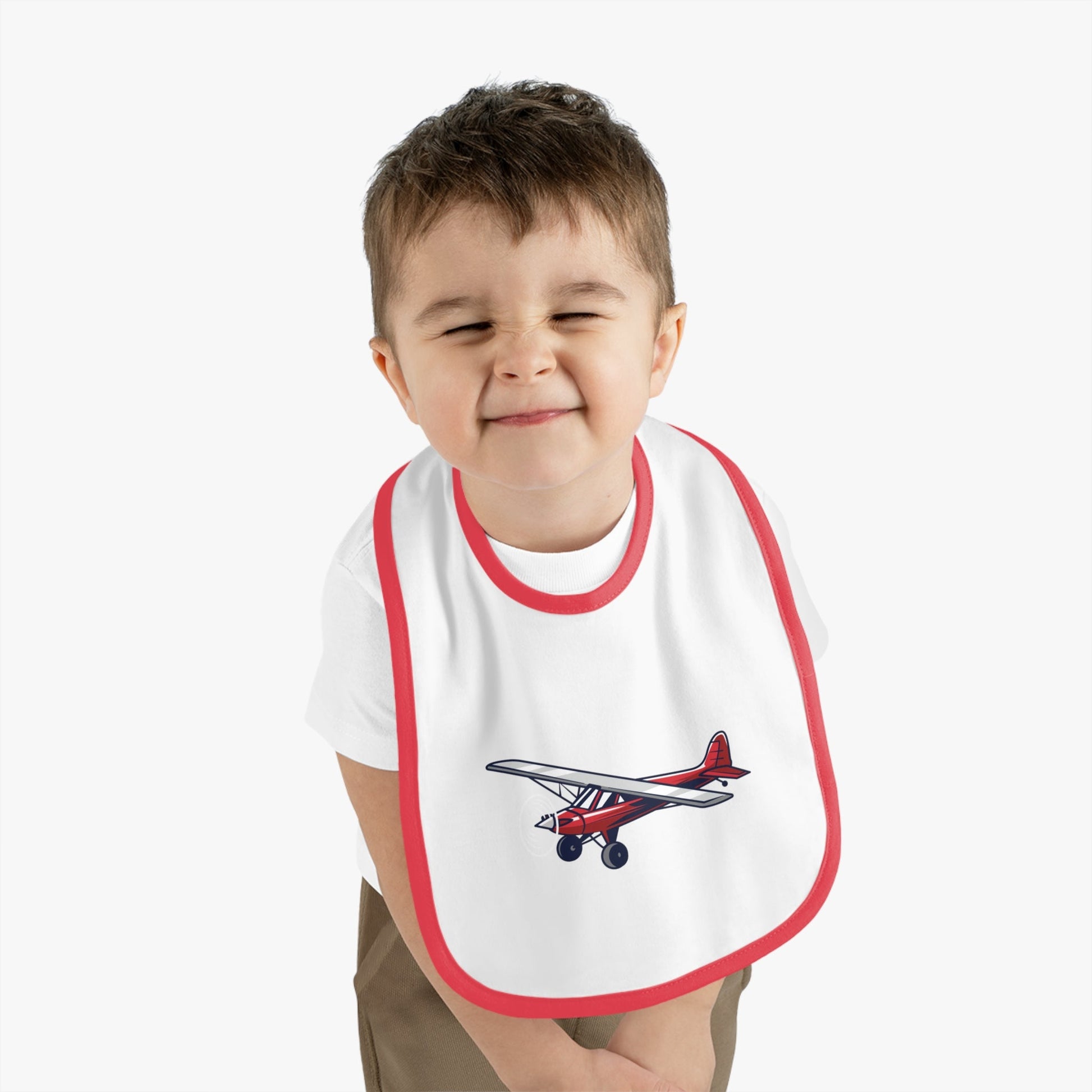Airplane Design Baby Bib - Red Bush Plane - Kids clothes - Gifts for pilots - Aviation apparel