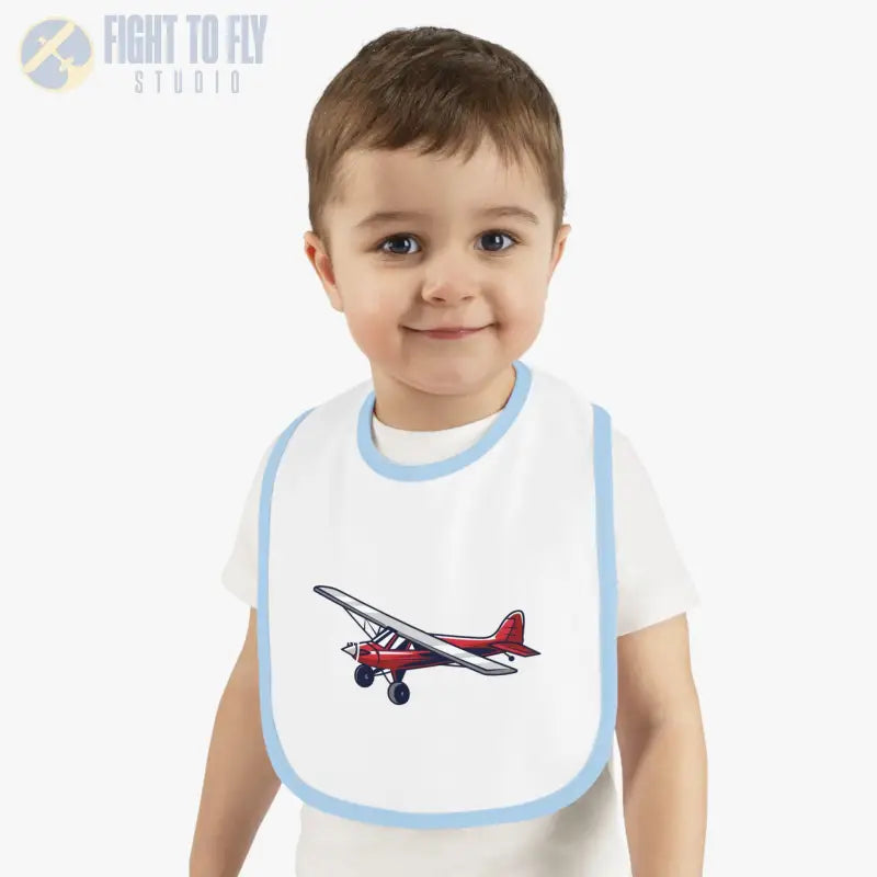 Airplane Design Baby Bib - Red Bush Plane - Kids clothes - Pilot gifts - WWII warbird t-shirt