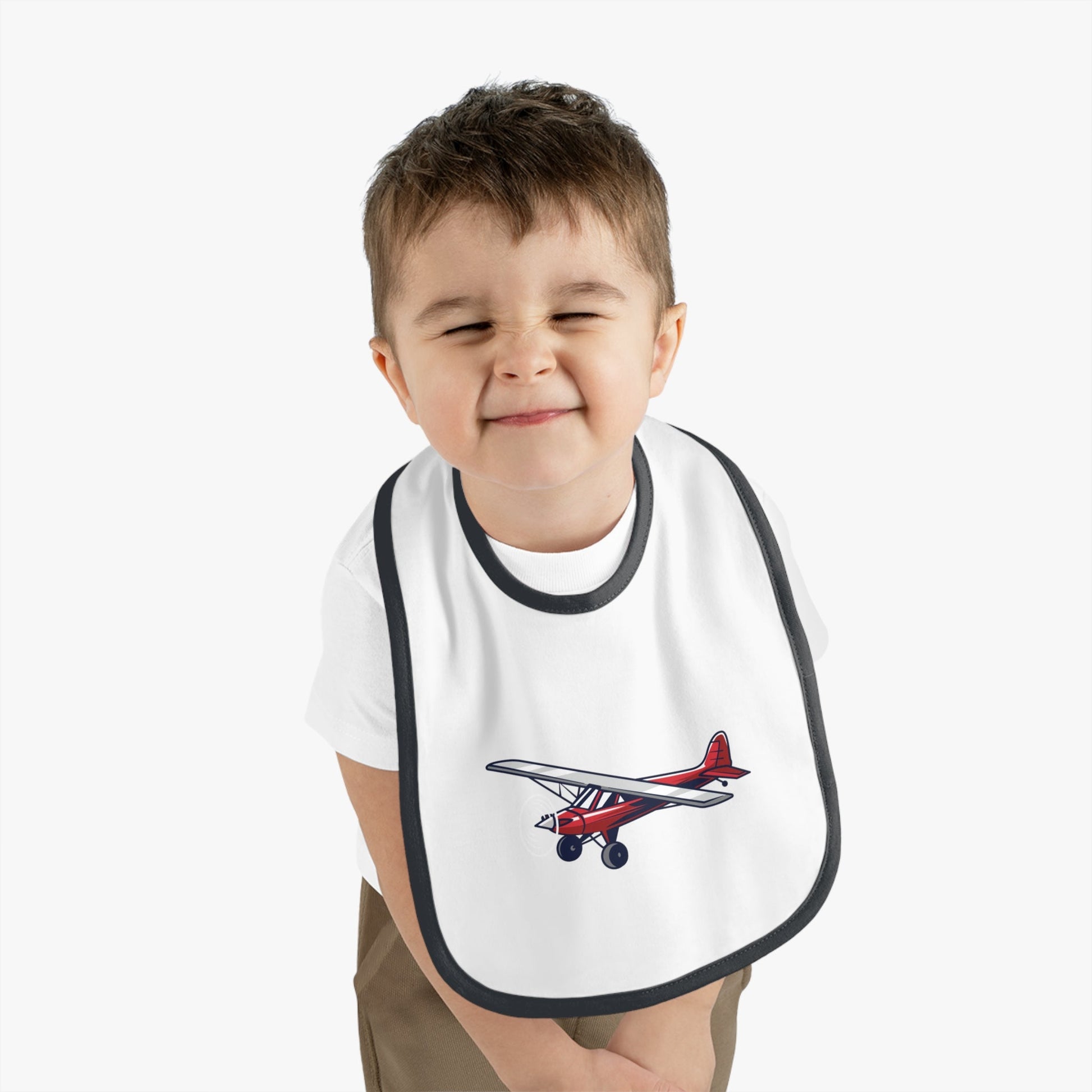 Airplane Design Baby Bib - Red Bush Plane - Kids clothes - Gifts for pilots - Aviation apparel
