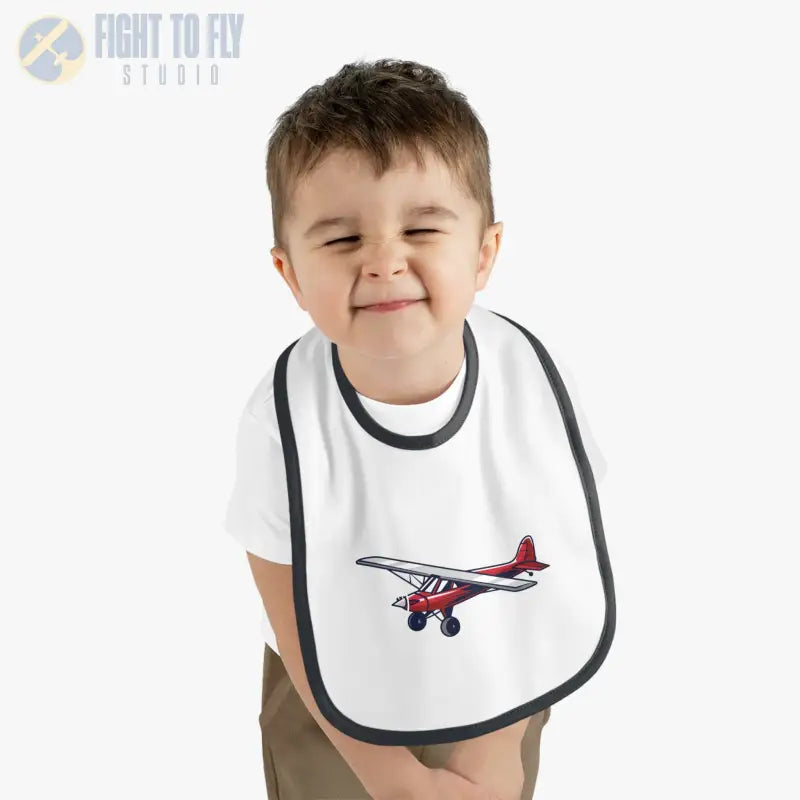Airplane Design Baby Bib - Red Bush Plane - Kids clothes - Pilot gifts - WWII warbird t-shirt