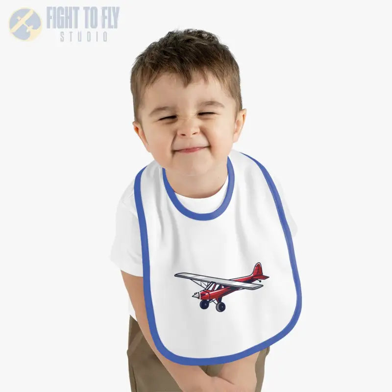 Airplane Design Baby Bib - Red Bush Plane - Kids clothes - Pilot gifts - WWII warbird t-shirt