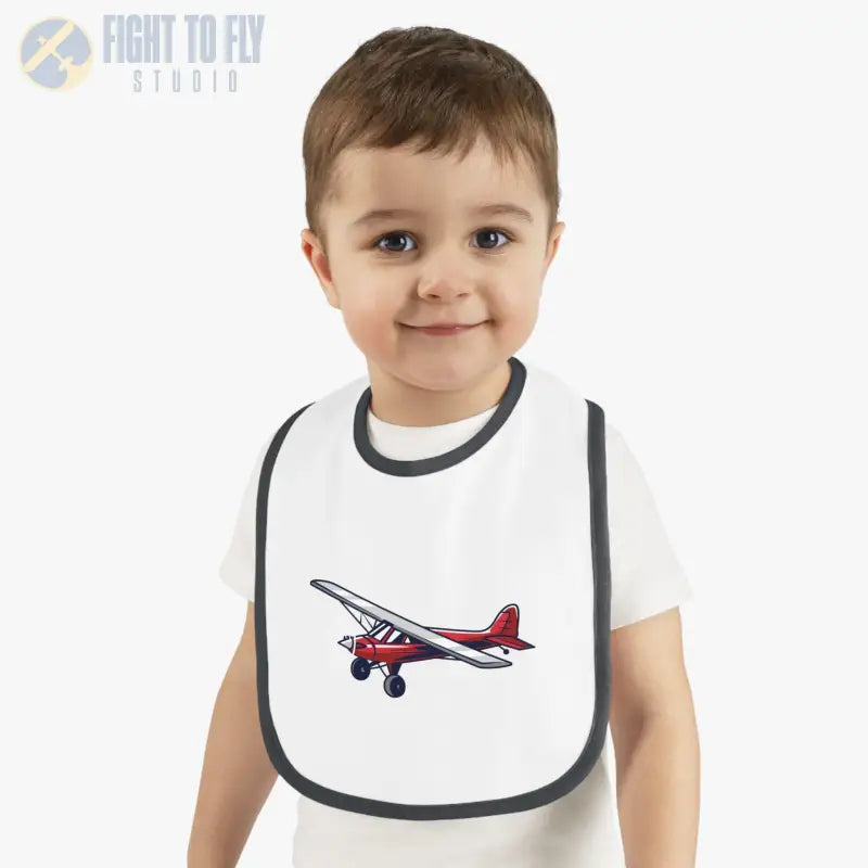 Airplane Design Baby Bib - Red Bush Plane - Kids clothes - Pilot gifts - WWII warbird t-shirt