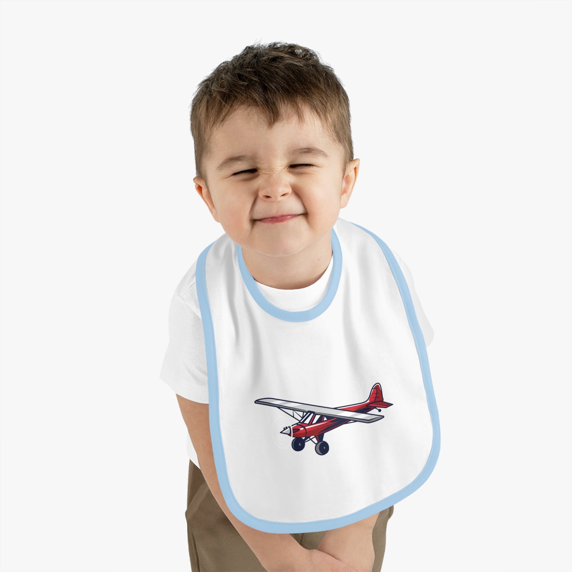 Airplane Design Baby Bib - Red Bush Plane - Kids clothes - Gifts for pilots - Aviation apparel
