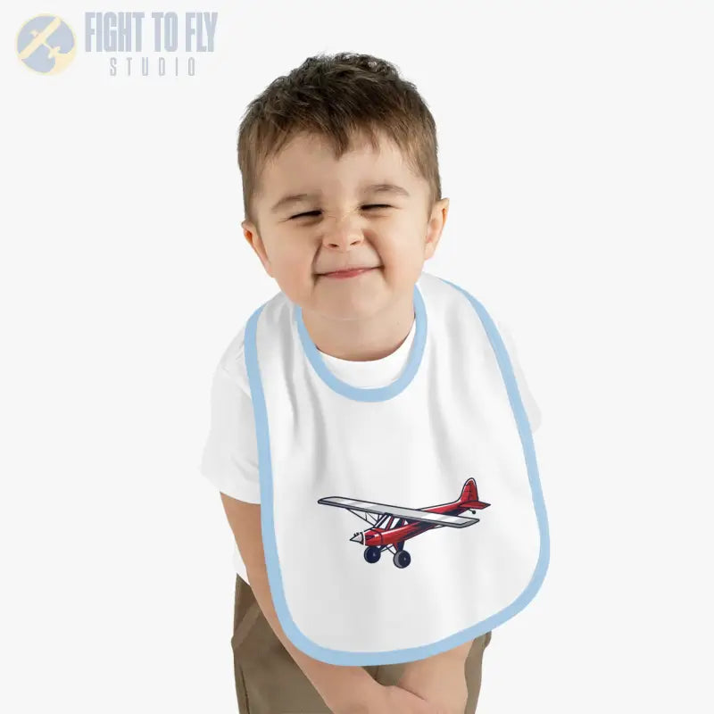 Airplane Design Baby Bib - Red Bush Plane - Kids clothes - Pilot gifts - WWII warbird t-shirt