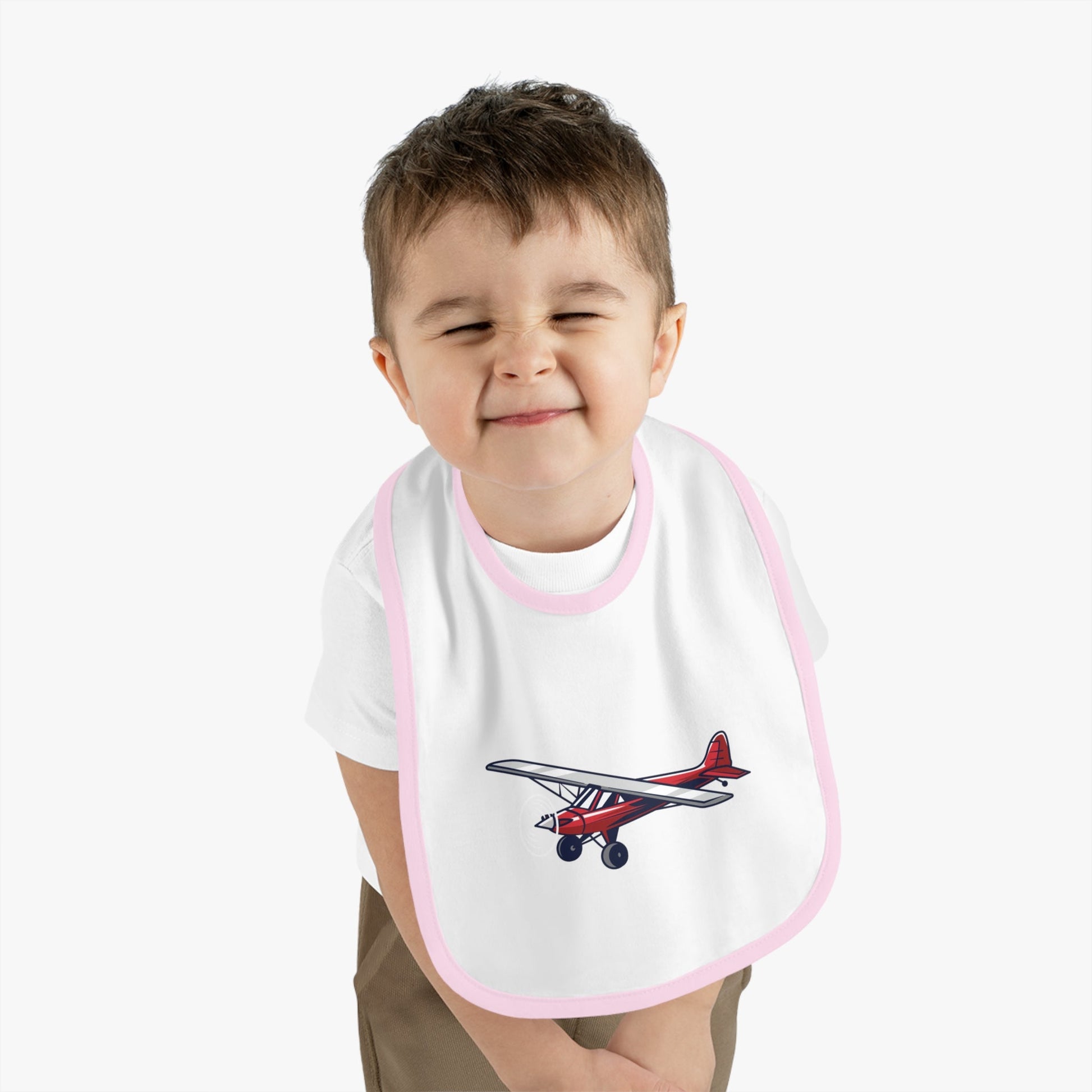 Airplane Design Baby Bib - Red Bush Plane - Kids clothes - Gifts for pilots - Aviation apparel