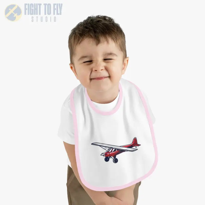 Airplane Design Baby Bib - Red Bush Plane - Kids clothes - Pilot gifts - WWII warbird t-shirt