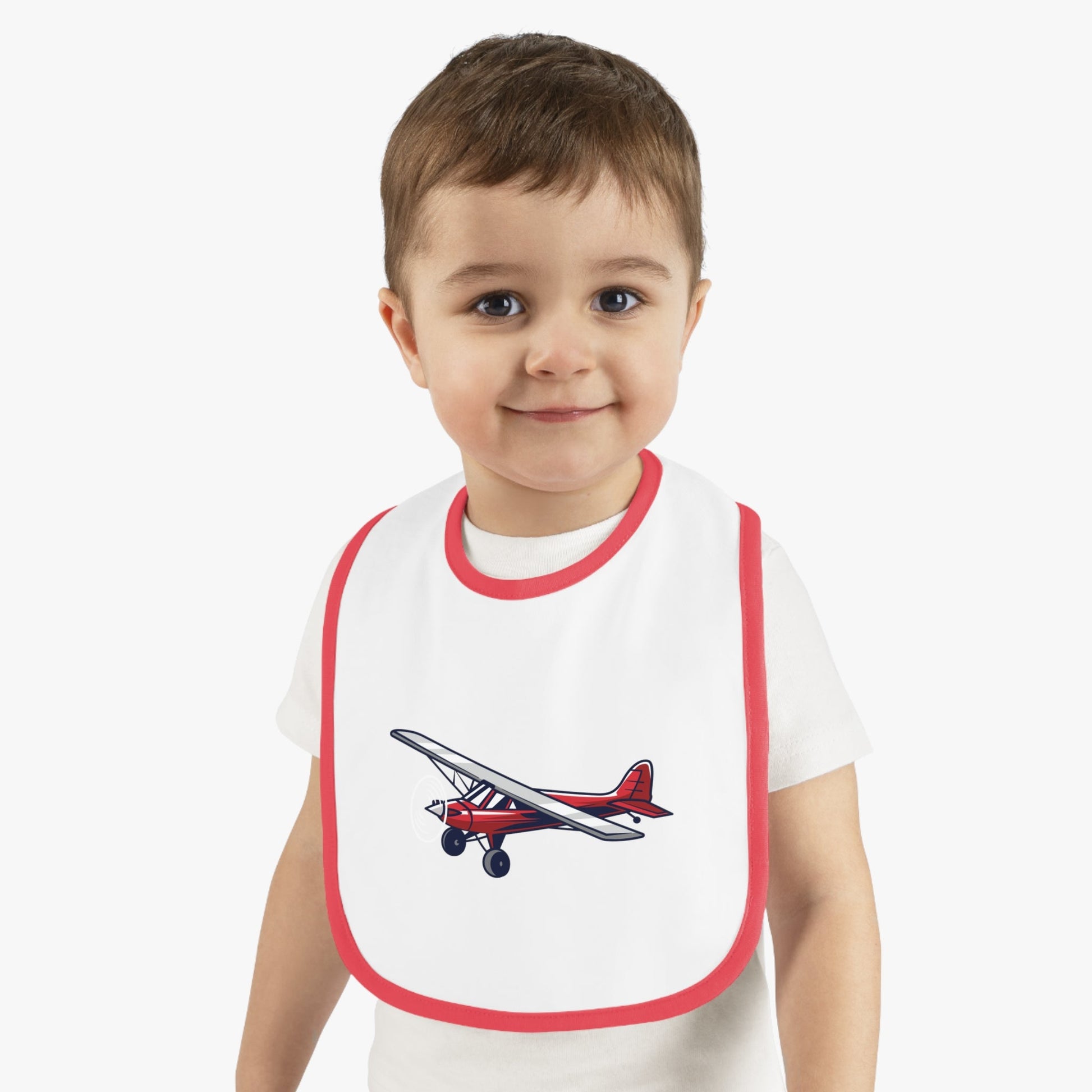 Airplane Design Baby Bib - Red Bush Plane - Kids clothes - Gifts for pilots - Aviation apparel