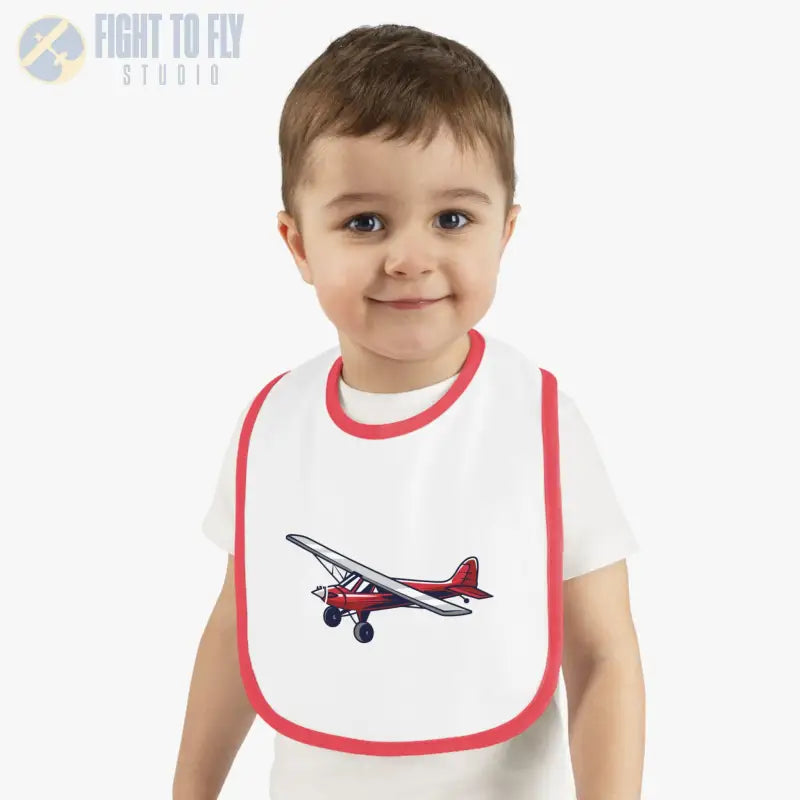 Airplane Design Baby Bib - Red Bush Plane - Kids clothes - Pilot gifts - WWII warbird t-shirt