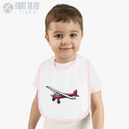 Airplane Design Baby Bib - Red Bush Plane - Kids clothes - Pilot gifts - WWII warbird t-shirt