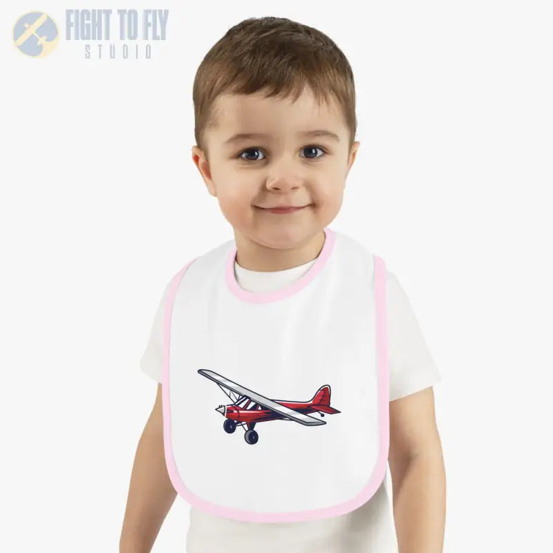 Airplane Design Baby Bib - Red Bush Plane - Kids clothes - Pilot gifts - WWII warbird t-shirt